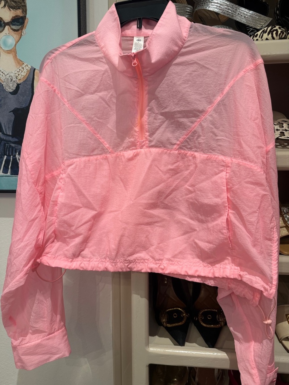 Alo Light Pink Half-Zip Pullover Windbreaker
